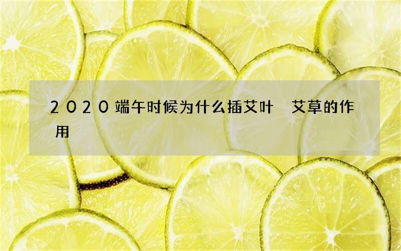 2020端午时候为什么插艾叶 艾草的作用